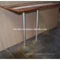 Modern Industrial Loft Bar Table Iron Pipe Base Reclaimed Top